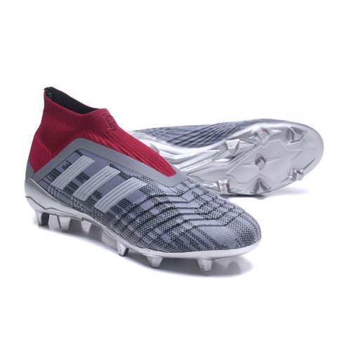Pogba PP adidas Predator 18+ FG fodboldstøvler til børn - Grå Rød_6.jpg